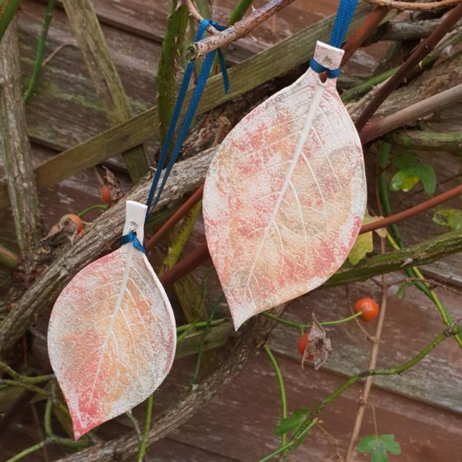 Hanging Ceramic Leaf Decorations