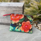 Torcello velvet coin purse zip pouch with reclaimed denim