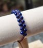 Lapis Lazuli Beaded Macrame Bracelet - Adjustable Gemstone Bracelet  - Image 9