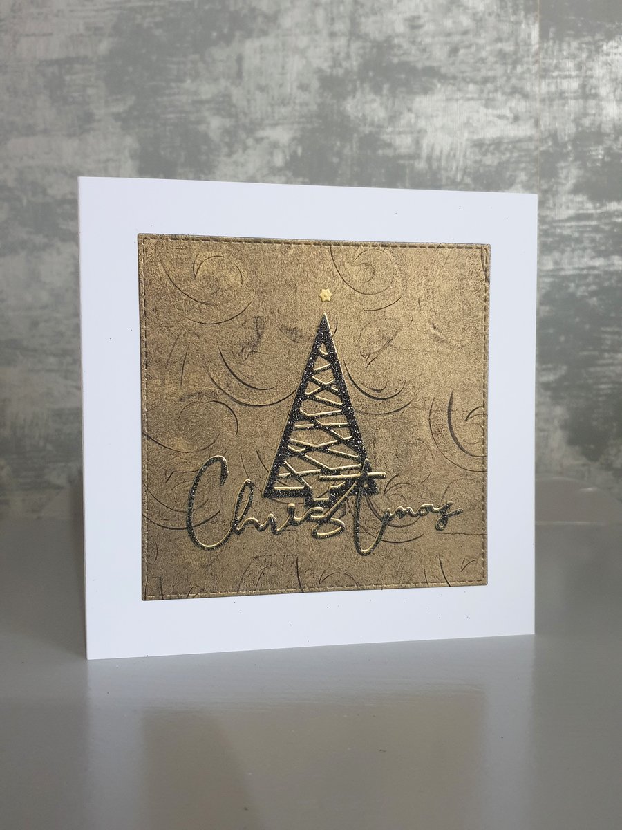 Black Christmas Tree Card 