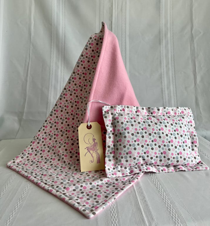 Dots Dolls Pillow and Matching Blanket