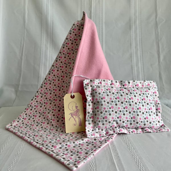 Dots Dolls Pillow and Matching Blanket