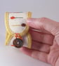 Hand embroidered textile jewellery - fabric cuff with button fastening - Image 5
