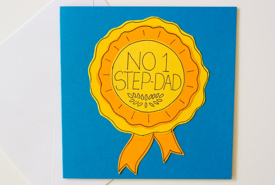 Greeting Card No 1 Step-Dad... Birthday Card, Fathers Day Card - New StepDad