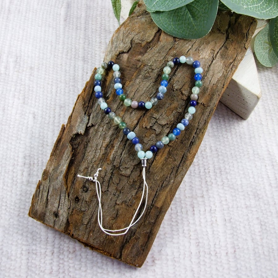 Mixed Gemstone Anklet in Shades of Blue