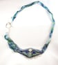 River Necklace, Beaded, Blue and Green Sea Glass - Image 2