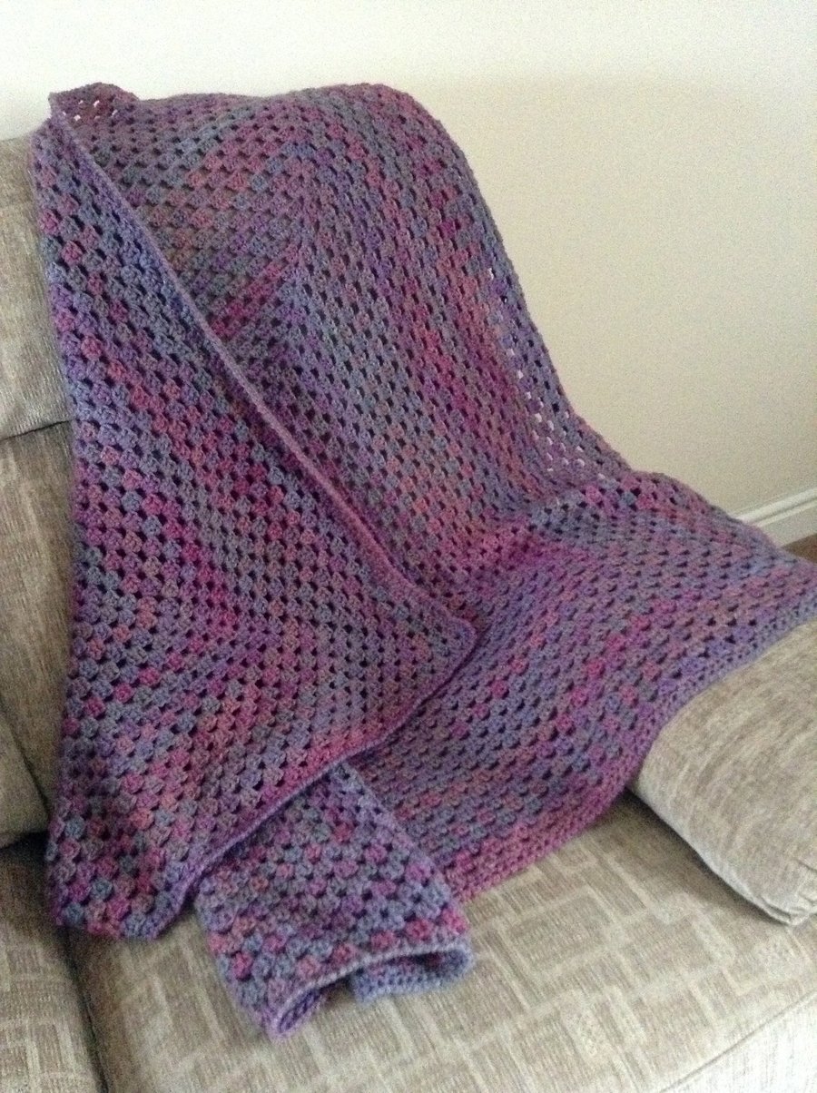 Hand crocheted lap blanket or throw