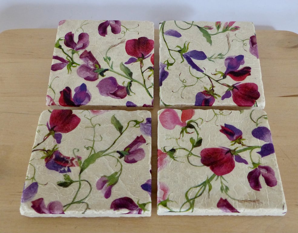 Marble 'Sweet Pea' Coasters