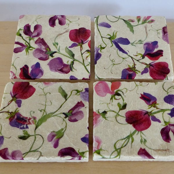 Marble 'Sweet Pea' Coasters