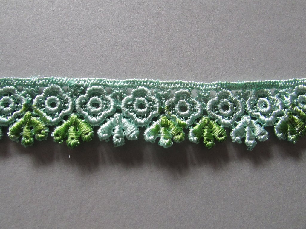 Green Ombre Venise Guipure Lace sold by the metre