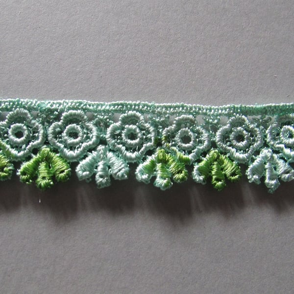 Green Ombre Venise Guipure Lace sold by the metre