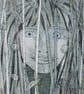Shimmering Silver Lady  Original Collagraph Print - Image 2