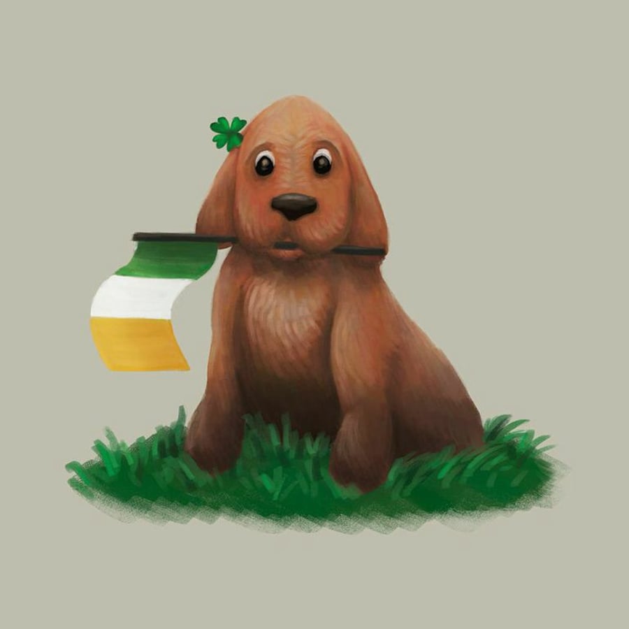 'St Patrick's Day Pup' Art Print