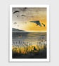 Sunset Flight Illustrated Art Print - Image 2