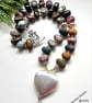 Designer Chunky Fancy Jasper & Peridot Necklace  - Image 4