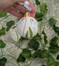 Snowdrop hand-painted Christmas ceramic bauble - Image 2