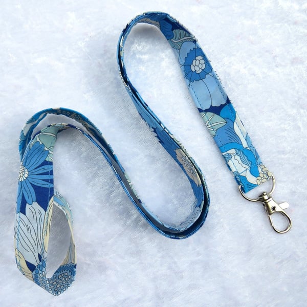 Liberty Tana Lawn lanyard, with swivel lobster clip, floral
