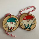 2 hand painted Christmas gnomes