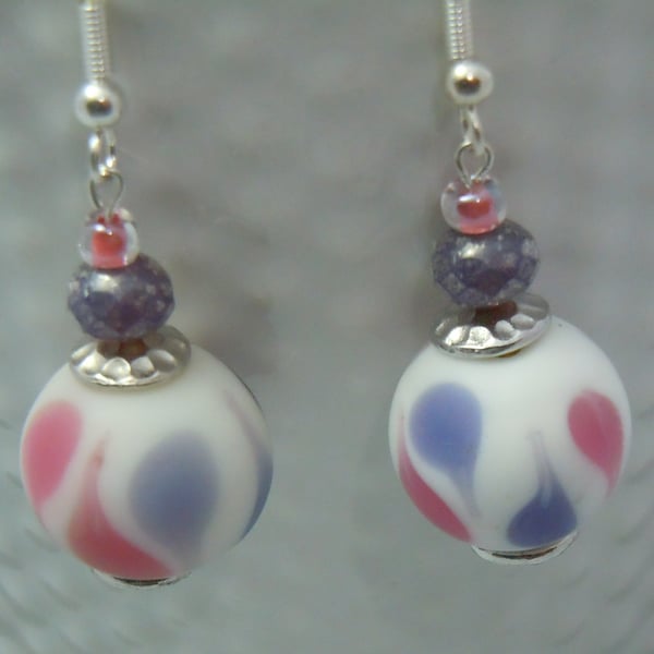 Artisan Lampwork glass & Czech glass bead earrings