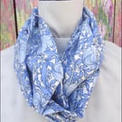 Liberty Print Scarf. Tana Lawn Cotton William Morris Pimpernel ( Pale Blue ). 