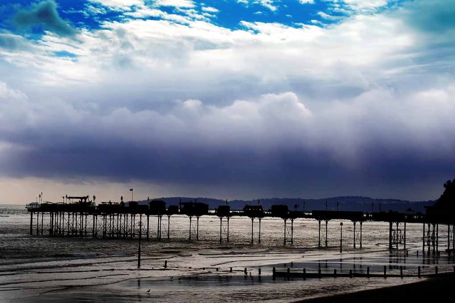 Teignmouth Pier And Beach Devon England UK Photograph Print