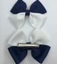 Navy and White Two Tone Double with Bows on Clips (pair) - Image 3