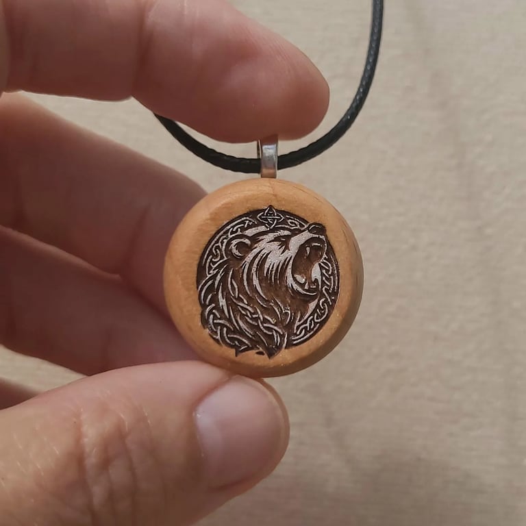 Bear Spirit Pendant  Celtic Bear Necklace