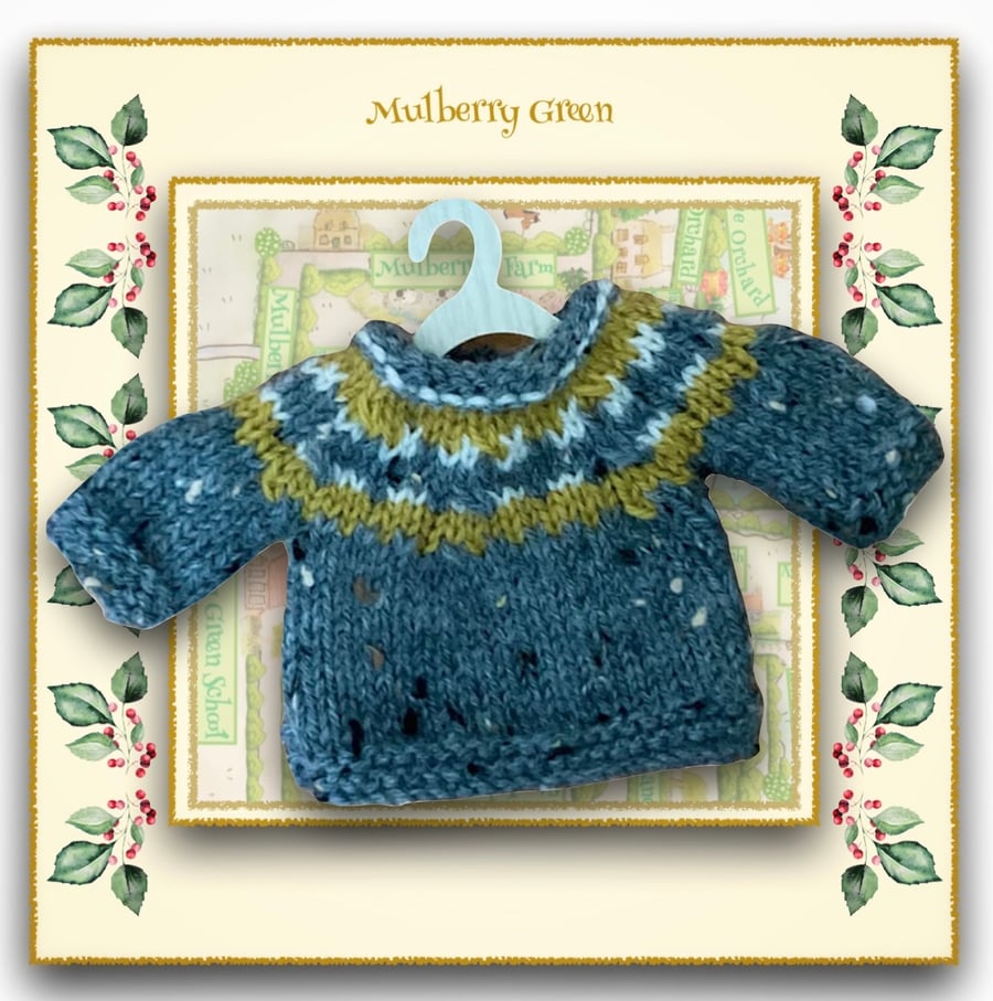 Grey and Mustard Tweed Yoked Jumper