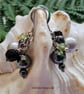 Huggie Pearls, Onyx, Peridot & Heamotite Silver Earrings 