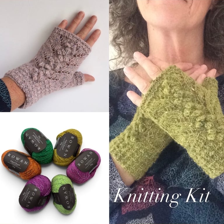 Gingerbread Fingerless Gloves Knitting Kit