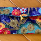 Beautiful Japanese Gilded Fabric Small Purse, Glasses Case Or Bag