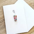Greeting Cards - A6 White Linen Note Card & Envelope - Flowers