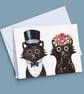  Engagement Card, Lord And Lady Cat Card, Wedding Card, Black Cat Card