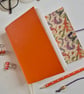 Bright Orange Journal or Sketchbook with Florentine Design Paper Lining