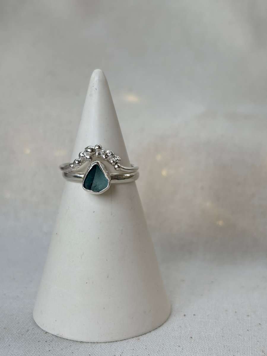 Bubble stacking ring, Sterling Silver stacking ring, Sea ring, Unique ring, Gran
