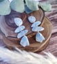 Marbled blue, white and silver earrings  - Image 6