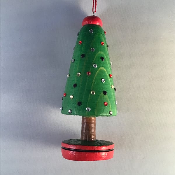 Miniature hanging christmas tree
