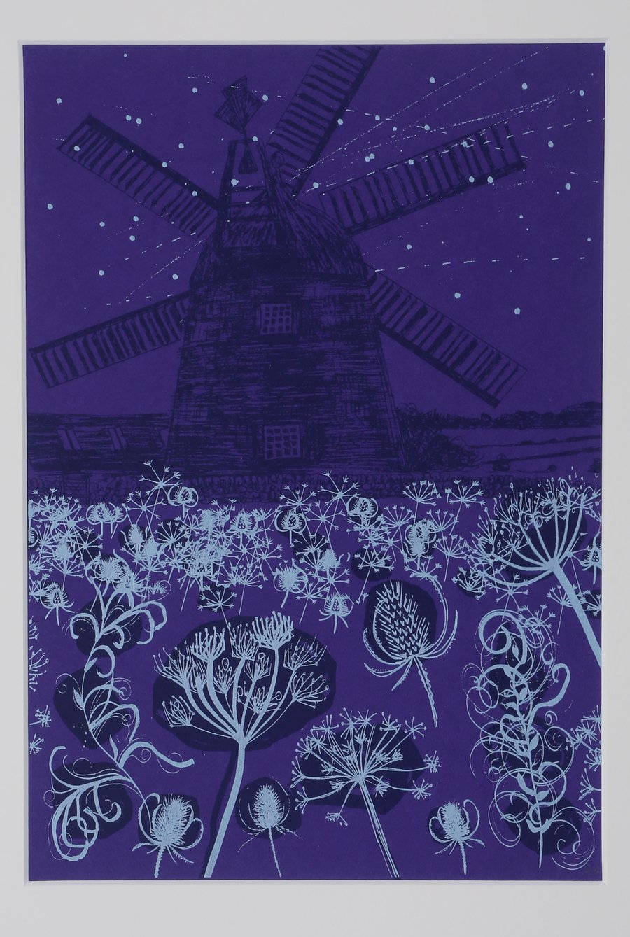 'Cow Parsley Sky' original screen print