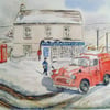Morris Minor mail van Bodmin Moor Cornwall original watercolour 