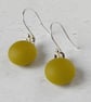 Chartreuse matt glass drop earrings - Image 1
