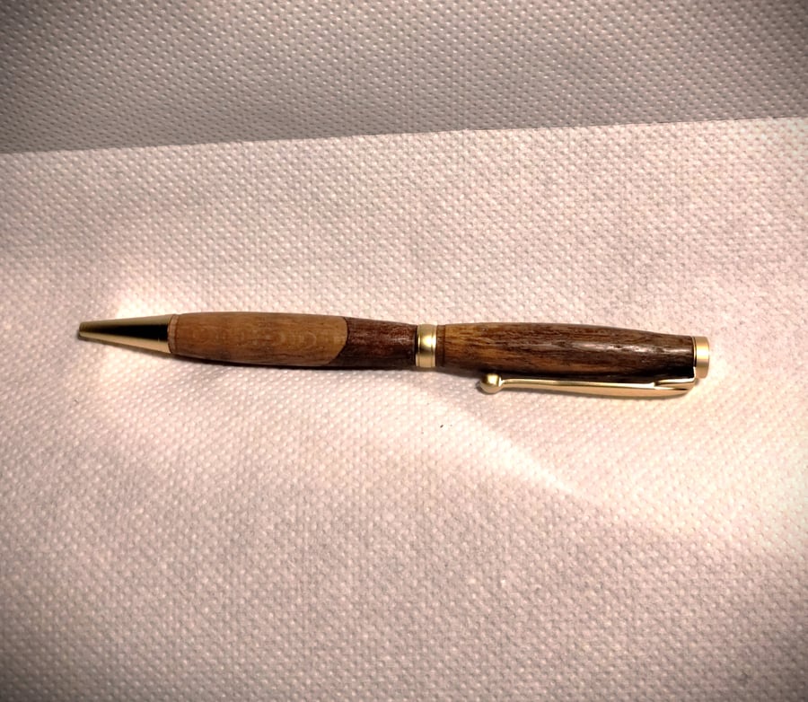 wooden pen with ballpoint