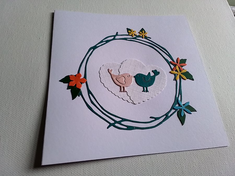 Love birds wedding card. Engagement card. Ref 070
