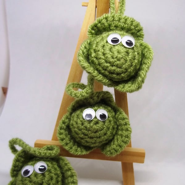 Trio of Crochet Sprouts. 