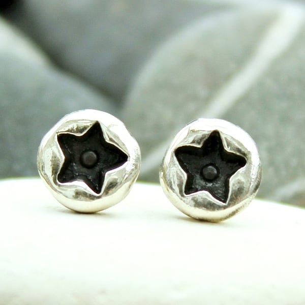 Star ear studs, handmade star earrings, cute, round earrings, designer, stars