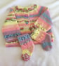 Hand knitted Cardigan and socks for 0-3 month baby