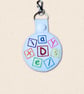 Dyslexia Awareness Keyring - Embroidered Faux Leather Bag Charm