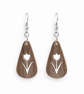 Scroll Saw Wooden Tulip Earrings, Lightweight Floral Dangle Earrings, Handmade 