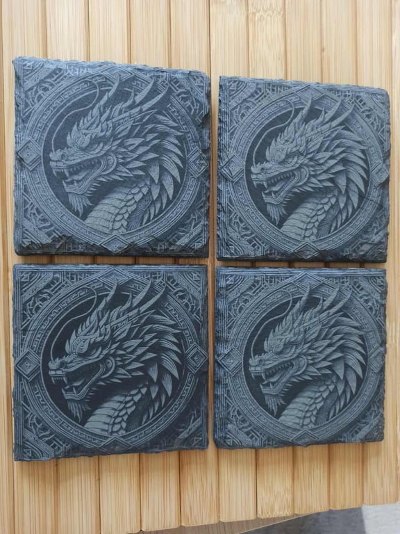 Dragon slate coaster set