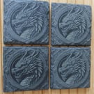 Dragon slate coaster set