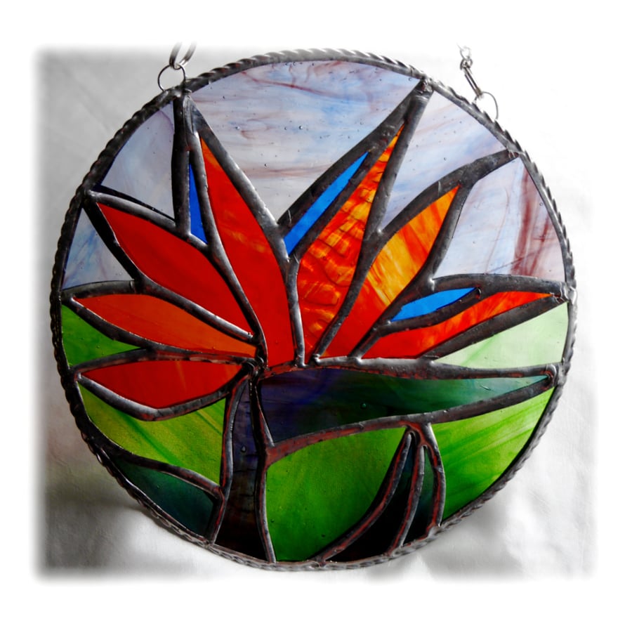 Bird of Paradise Suncatcher Stained Glass 002 Stelitzia 